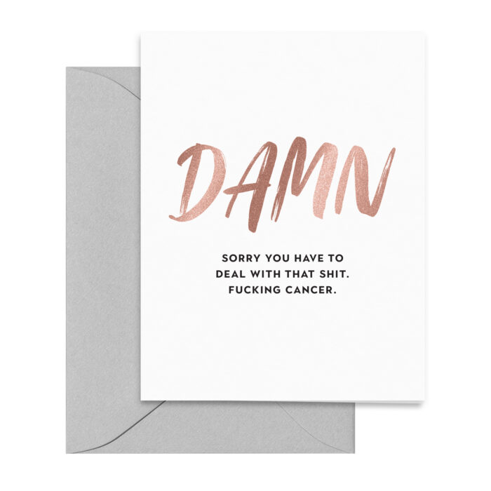 rose-gold-grey-damn-fucking-cancer-card-bold-modern-folded-greeting-card