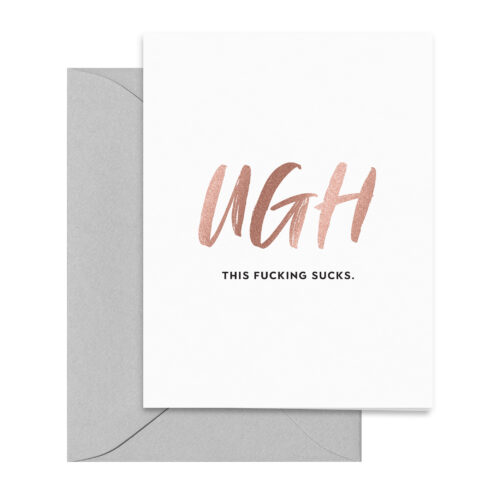 rose-gold-black-grey-this-fucking-sucks-card-modern-folded-greeting-card